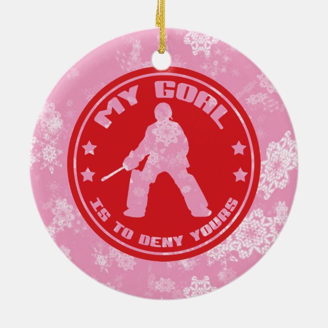 Field Hockey Goalie Holiday Ornament (Back)