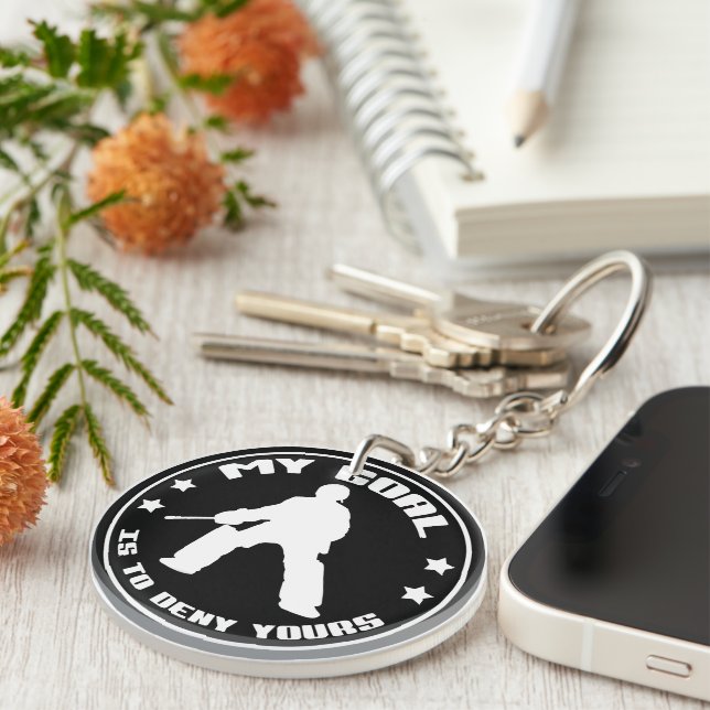 Field Hockey Goalie 'My Goal' Keyring (Front Right)