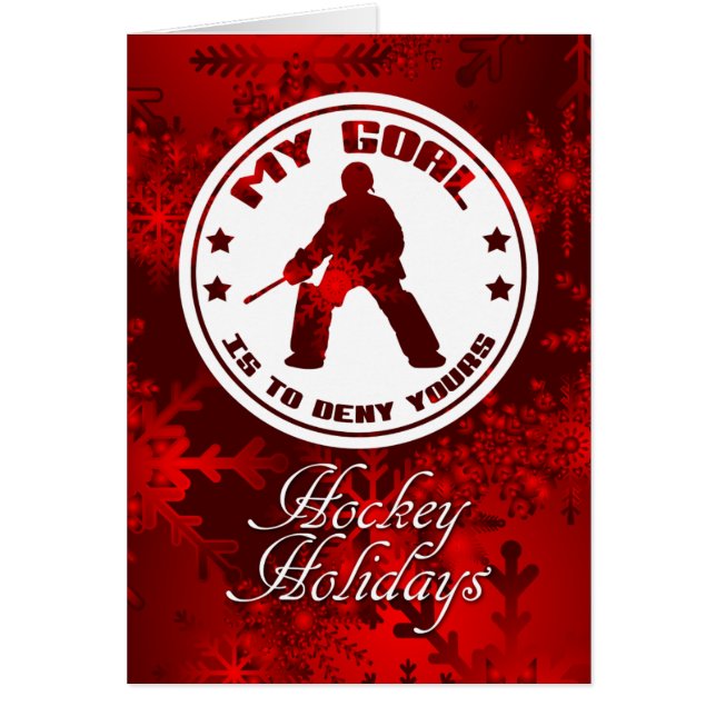 Field Hockey Goalie Quote Christmas Card (Front)