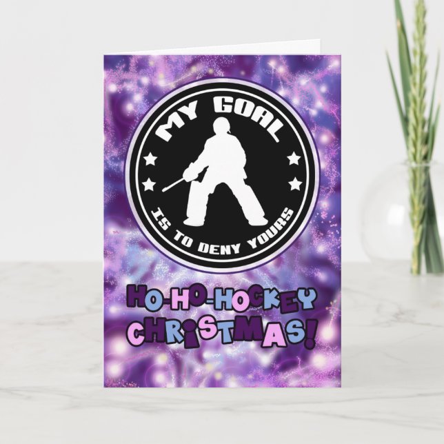 Field Hockey Goalie Quote Christmas Card (Front)