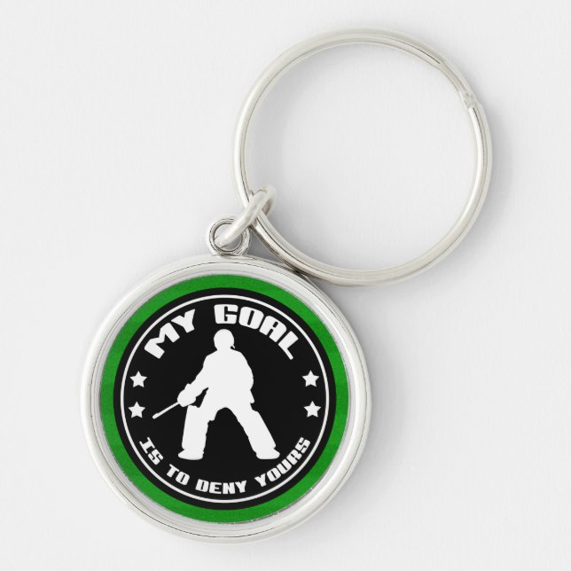 Field Hockey Goalie Quote Key Ring (Front)