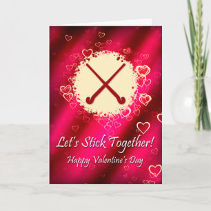 Field Hockey Goalie Sticks Valentine's Day Card