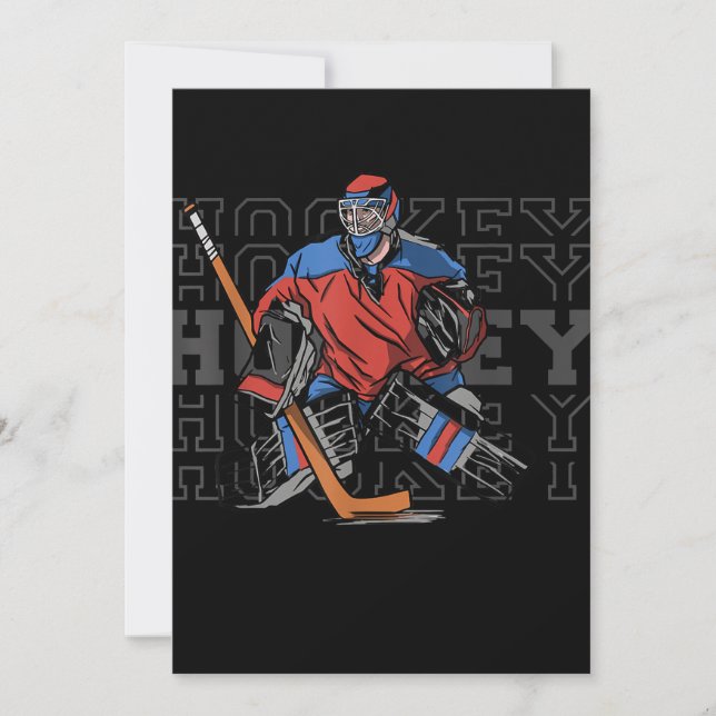 Field Hockey Goalie With Slogan - Ice Hockey Holiday Card (Front)