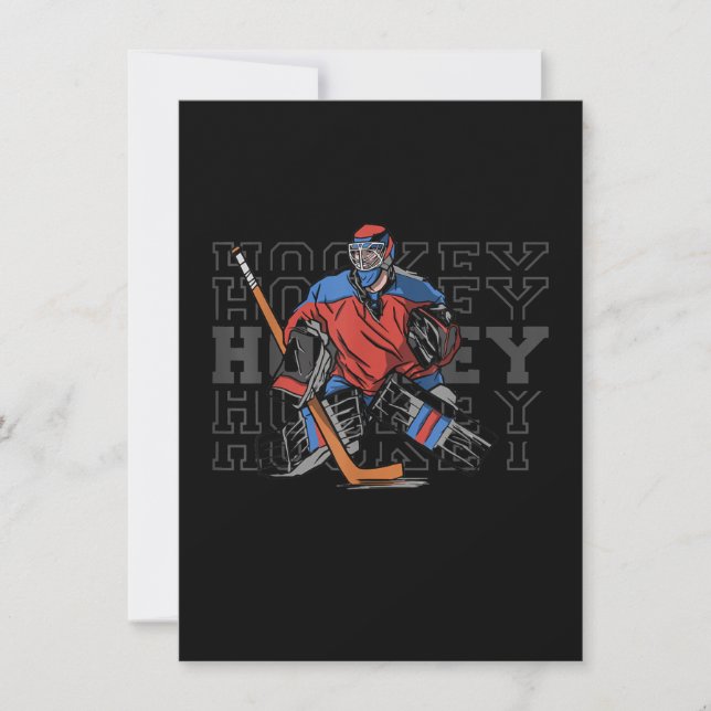 Field Hockey Goalie With Slogan - Ice Hockey Invitation (Front)