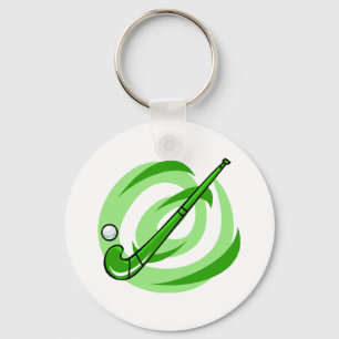 Field Hockey green logo Key Ring