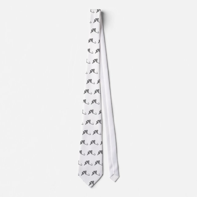 Field Hockey grey silhouette Tie (Front)
