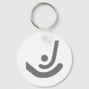 Field Hockey  Grey sticks & ball Logo Key Ring