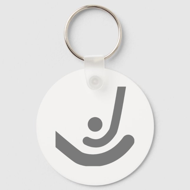 Field Hockey  Grey sticks & ball Logo Key Ring (Front)