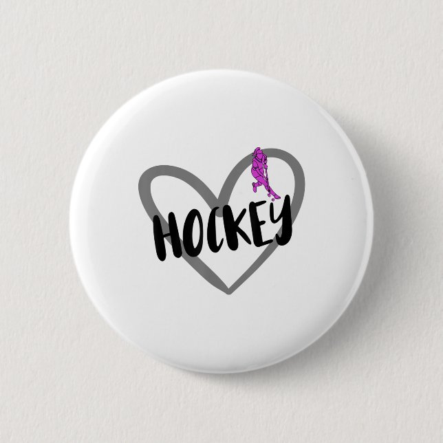 Field Hockey Heart _3  6 Cm Round Badge (Front)