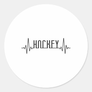 Field Hockey Heartbeat Hockey _1 Classic Round Sticker