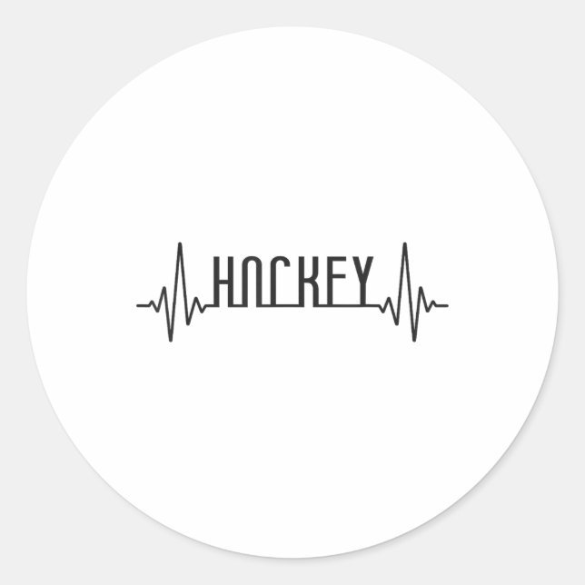 Field Hockey Heartbeat Hockey _1  Classic Round Sticker (Front)