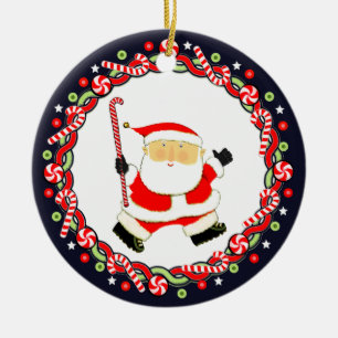 Field Hockey Holiday Gift Ceramic Ornament