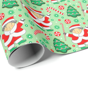 Field Hockey Holiday Gift Wrapping Paper