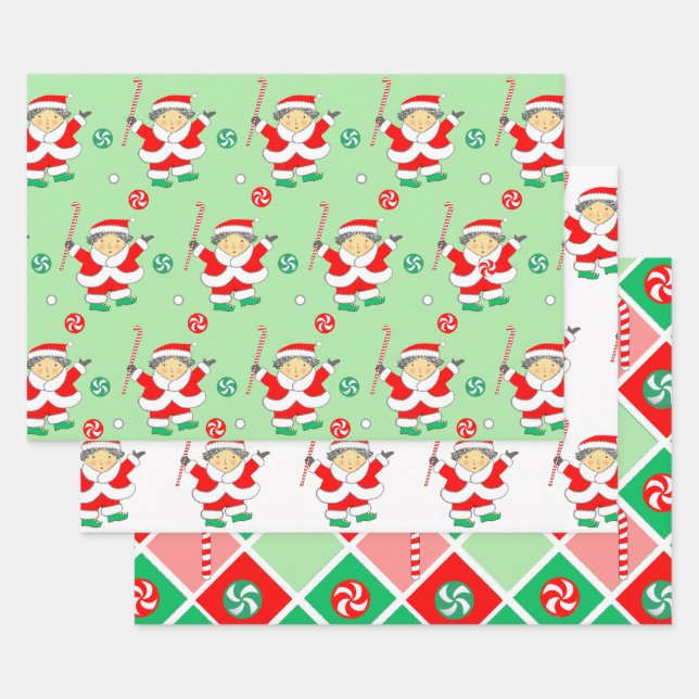 Field Hockey Holiday Gift Wrapping Paper (Set)