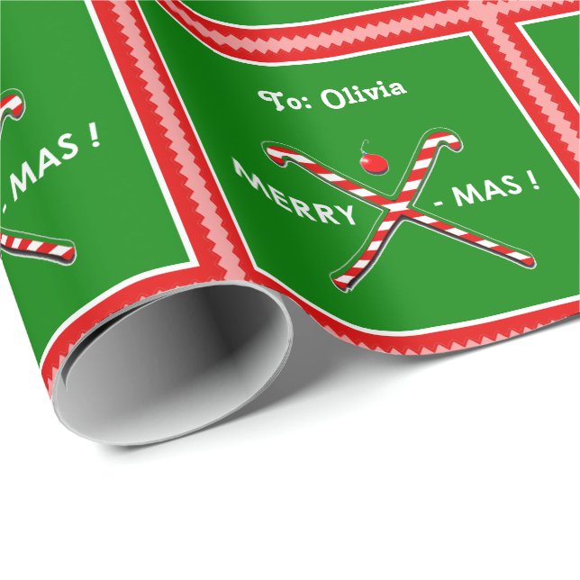 Field Hockey Holiday Gifts Wrapping Paper (Roll Corner)
