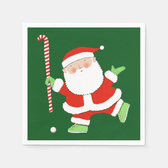 Field Hockey Holiday Party Napkin (Front)