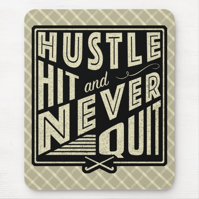 Field Hockey Hustle Hit & Never Quit Mouse Mat (Front)