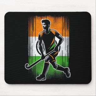 Field Hockey India Men Indian Flag Fieldhockey Tea Mouse Mat