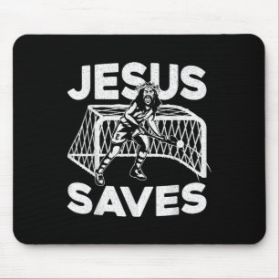 Field Hockey Jesus Faith Christian Jesus Saves Mouse Mat