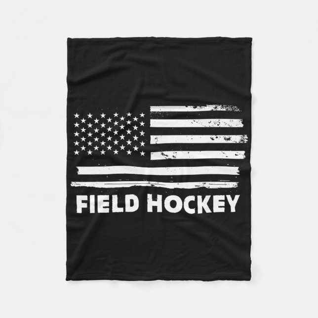 Field Hockey Life Usa Flag Patriotic Sports Design Fleece Blanket (Front)