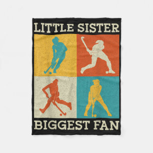 Field Hockey Little Sister Biggest Fan Fleece Blanket