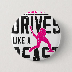 Field Hockey Looks Like A Beauty Drives Like A Bea 6 Cm Round Badge