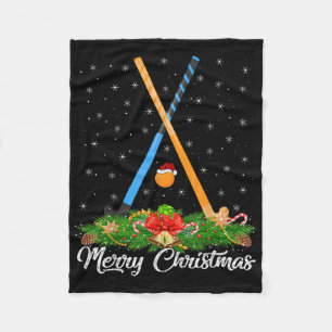 Field Hockey Lover Matching Santa Hat Field Hockey Fleece Blanket