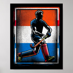 Field Hockey Men Netherlands Dutch Flag Holland _1 Poster