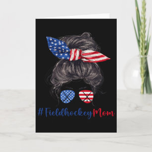 Field Hockey Mom American Flag Mothers Day Gift 4t Card