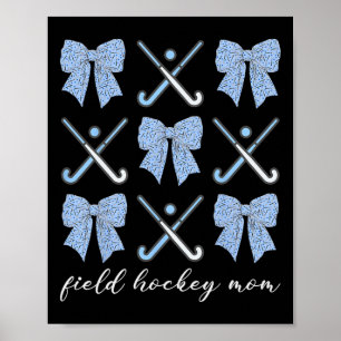 Field Hockey Mom Coquette Bow Cute Hockey Lovers M Poster