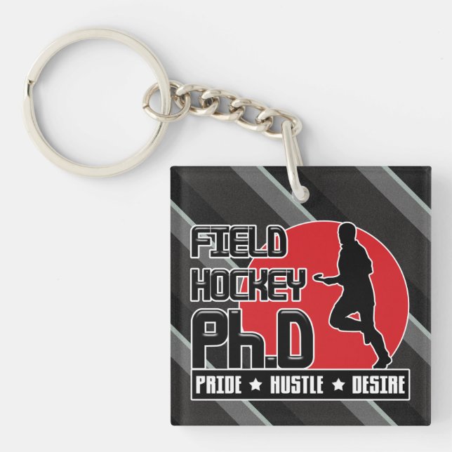 Field Hockey PH.d Acrylic Keychain Keyring (Front)