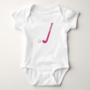 Field Hockey pink stick Baby Bodysuit