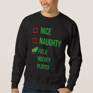 Field Hockey Player Funny Pajama Christmas Sweatshirt