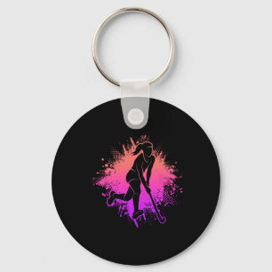 Field Hockey Player Hockey Girls Ladies Hockey Pla Key Ring