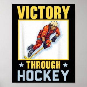 Field Hockey Player Hockey Stick Sport Lover Puck  Poster