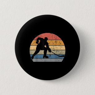Field Hockey Player Retro Vintage Sweeper Goalkeep 6 Cm Round Badge