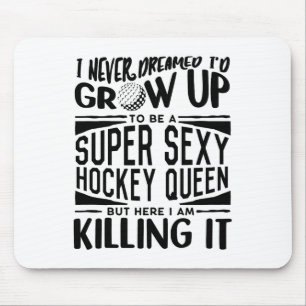 Field Hockey Player Shirt Women Girls Field Hockey Mouse Mat