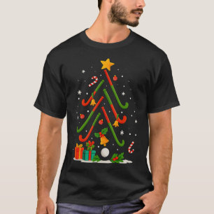Field Hockey Player Team Christmas Tree Xmas T-Shirt