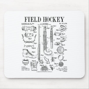 Field Hockey Player Team Sports Funny Vintage Pate Mouse Mat