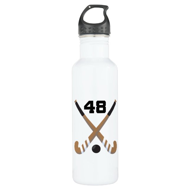 Field Hockey Player Uniform Number 48 710 Ml Water Bottle (Front)