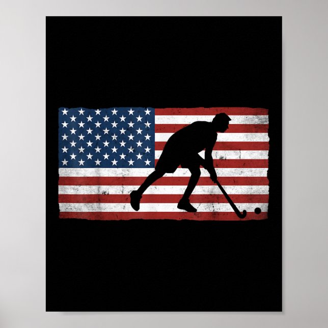 Field Hockey Player Usa Apparel Field Hockey Ameri Poster (Front)