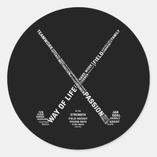 Field Hockey Player Words Hockey Stick Hockey Team Classic Round Sticker