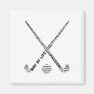 Field Hockey Player Words Hockey Stick Hockey Team Magnet