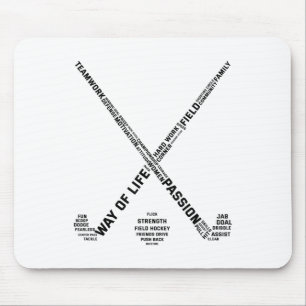 Field Hockey Player Words Hockey Stick Hockey Team Mouse Mat