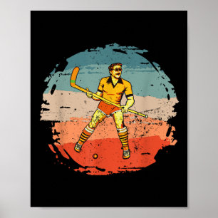 Field-hockey-players Indoor-hockey Game Vintage Fi Poster
