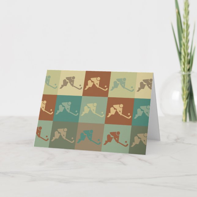 Field Hockey Pop Art Card (Front)