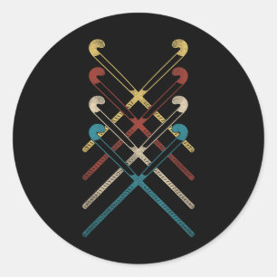 Field Hockey Retro Hockey Sticks _1  Classic Round Sticker