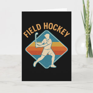Field Hockey Retro Sport Vintage Style Card