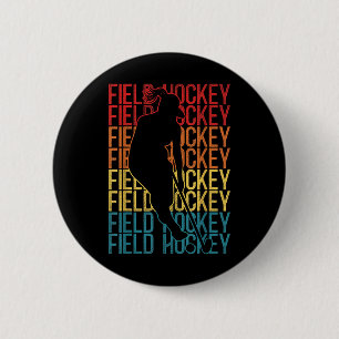 Field Hockey Retro Vintage Field Hockey 6 Cm Round Badge