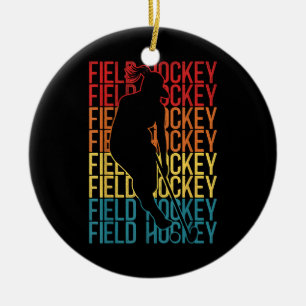 Field Hockey Retro Vintage Field Hockey Ceramic Tree Decoration